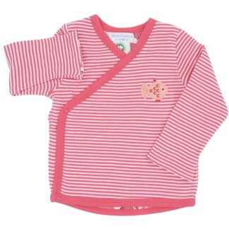 organic reversible baby jacket with stripes and fish print