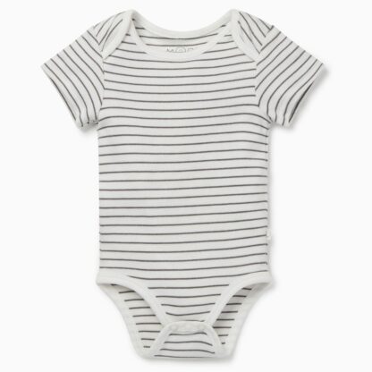 grey stripe babywear bodysuit rental organic cotton and bamboo
