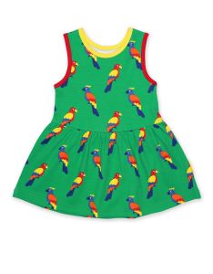 Organic baby clothing rental parrot print dress
