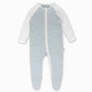 blue stripe zip-up sleepsuit