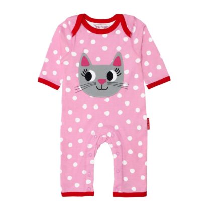 pink with white spot cat baby sleepsuit rental
