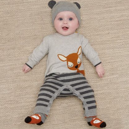 premium cashmere and cotton baby playsuit