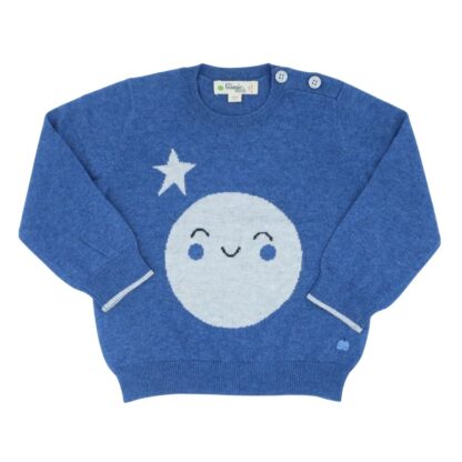 blue babywear rental jumper in cotton cashmere