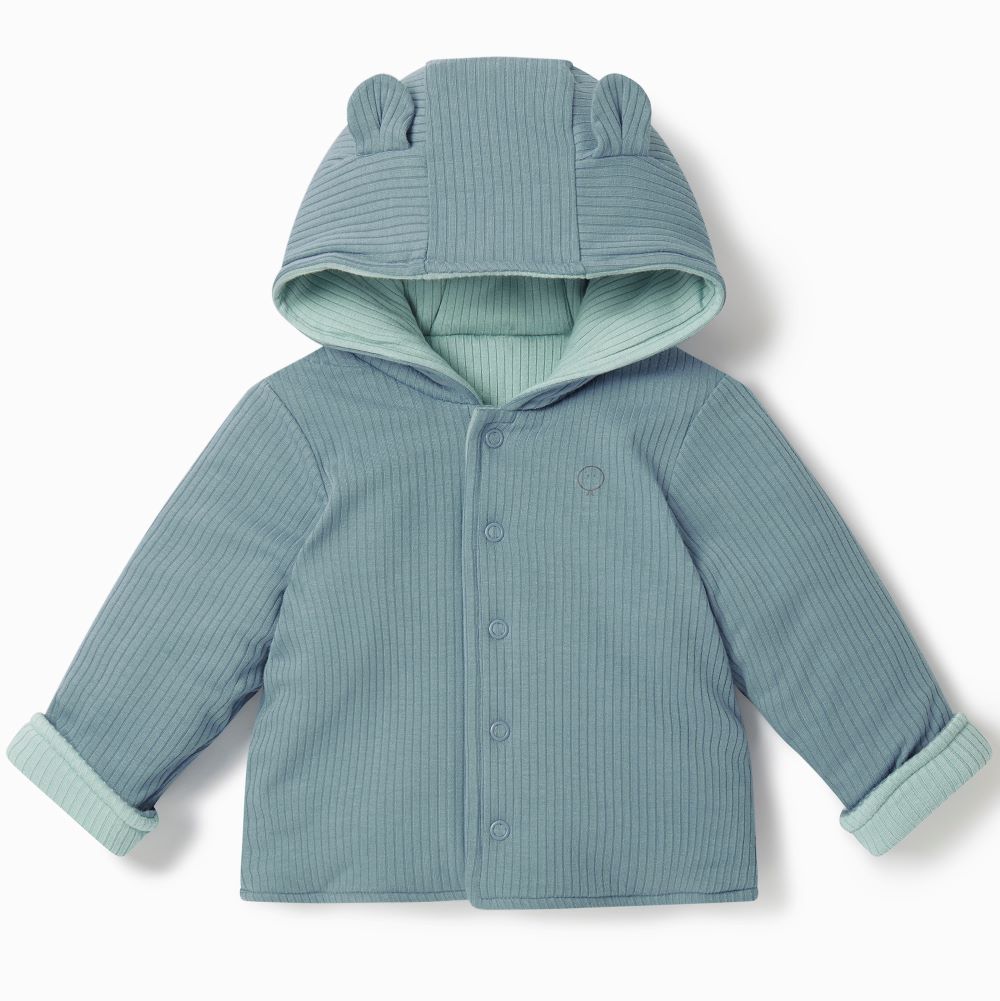 Mori Baby Clothes Cute Blue Coat (Reversible) - Qookeee