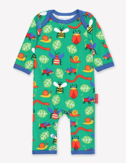 babywear rental bug print organic sleepsuit