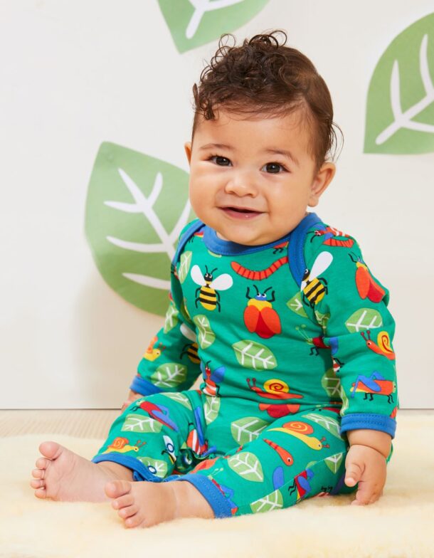 Babyhug Interlock Full Sleeves Sleepsuit with Wild Animals Print - Green