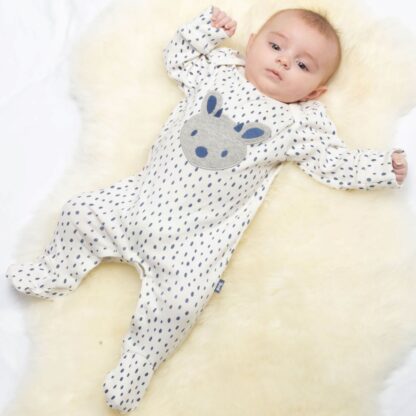 organic white sleepsuit baby clothing rental