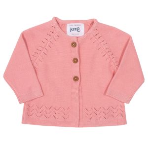 organic baby clothing rental cardigan in icing pink