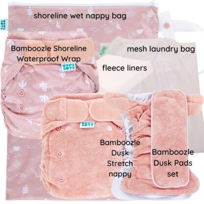 soft pink reusable nappy kit