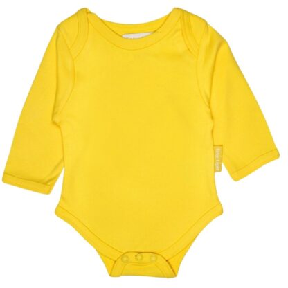 organic yellow baby bodysuit