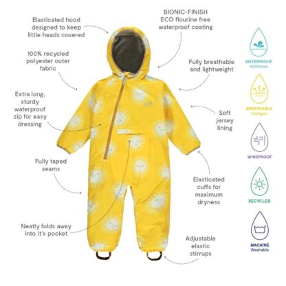 yellow sun baby suit technical details