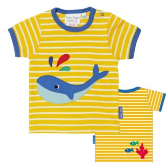 yellow striped organic baby t-shirt