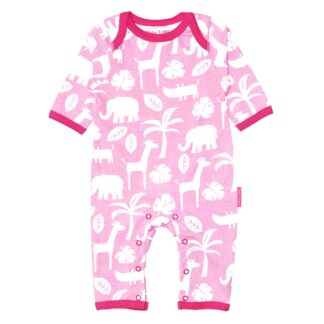 organic pink and white sleepsuit